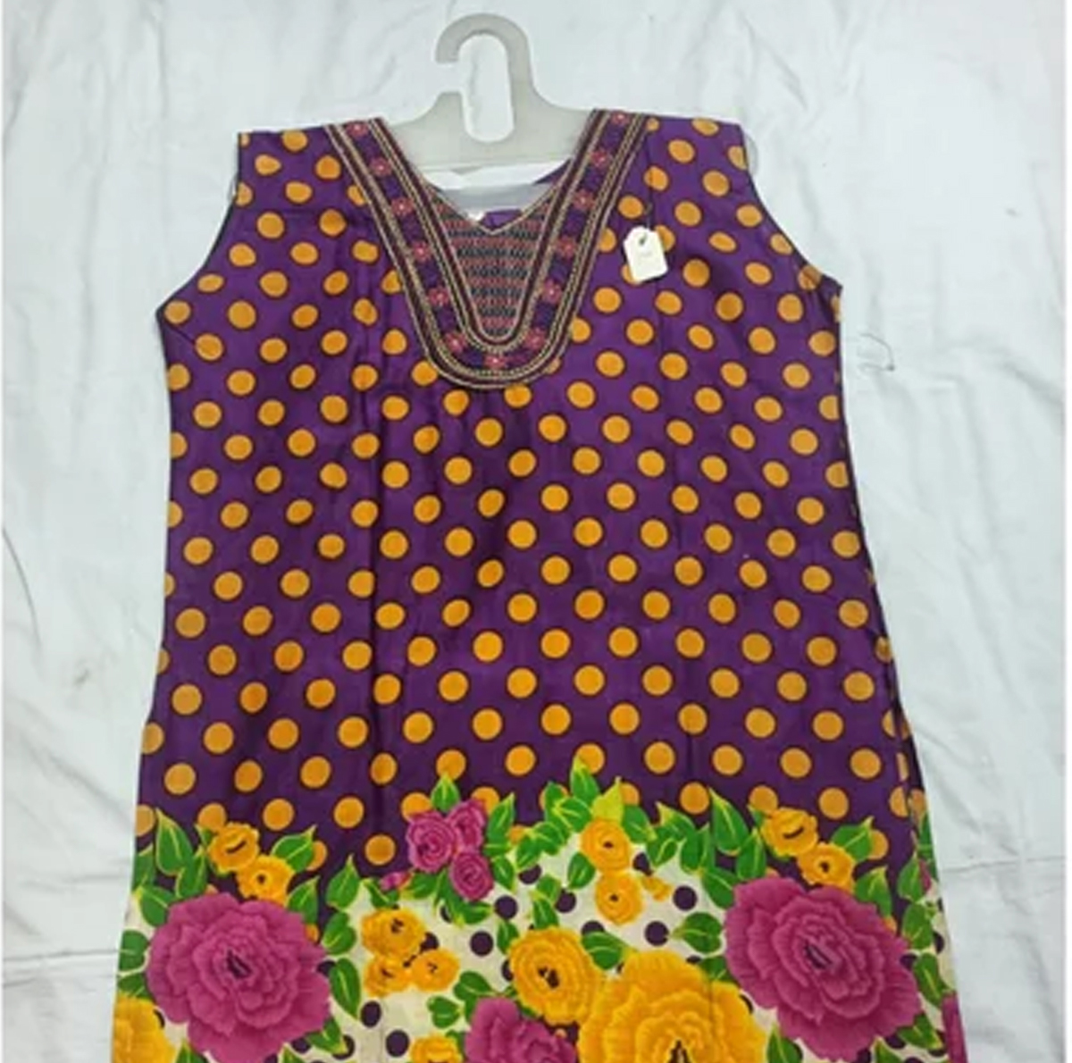 Purple Cotton Short Kurti